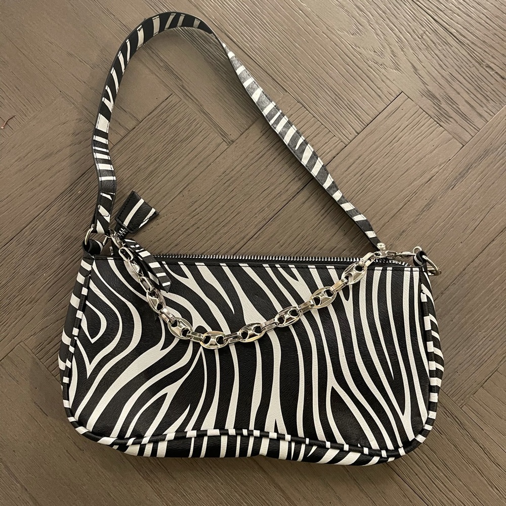 Zebra print shoulder bag